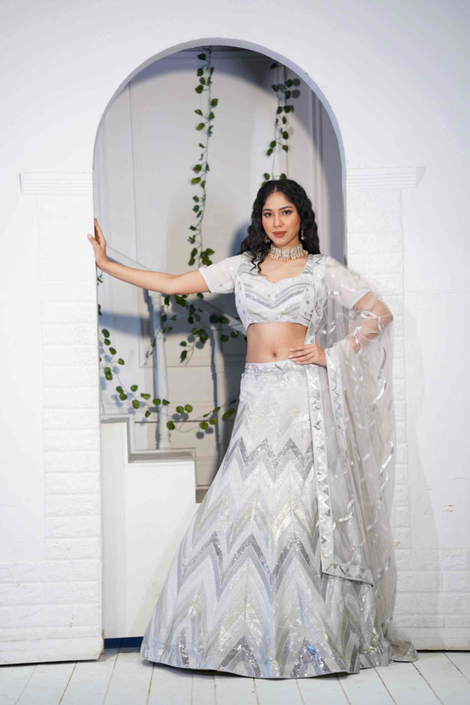 GORGEOUS black and silver lehenga perfect for your wedding ceremonies! //  indian bridal wear - modern, des… | Indian bridal wear, Indian wedding  dress, Blue lehenga